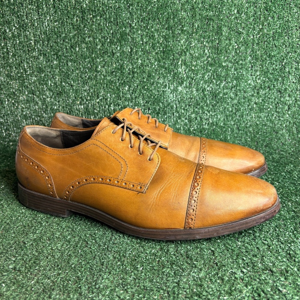 Cole Haan Williams Cap Toe Oxford Leather Brogue Dress Shoes British Tan Men 13M